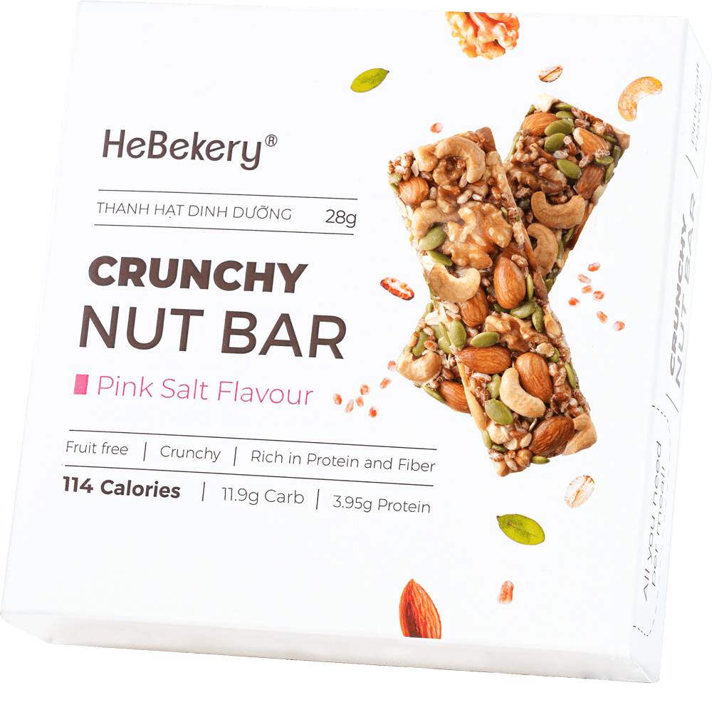 Thanh Hạt Muối Hồng Dinh Dưỡng 114Kcal - Crunchy Nut Nutrition Bar Hebekery - Hình ảnh 2