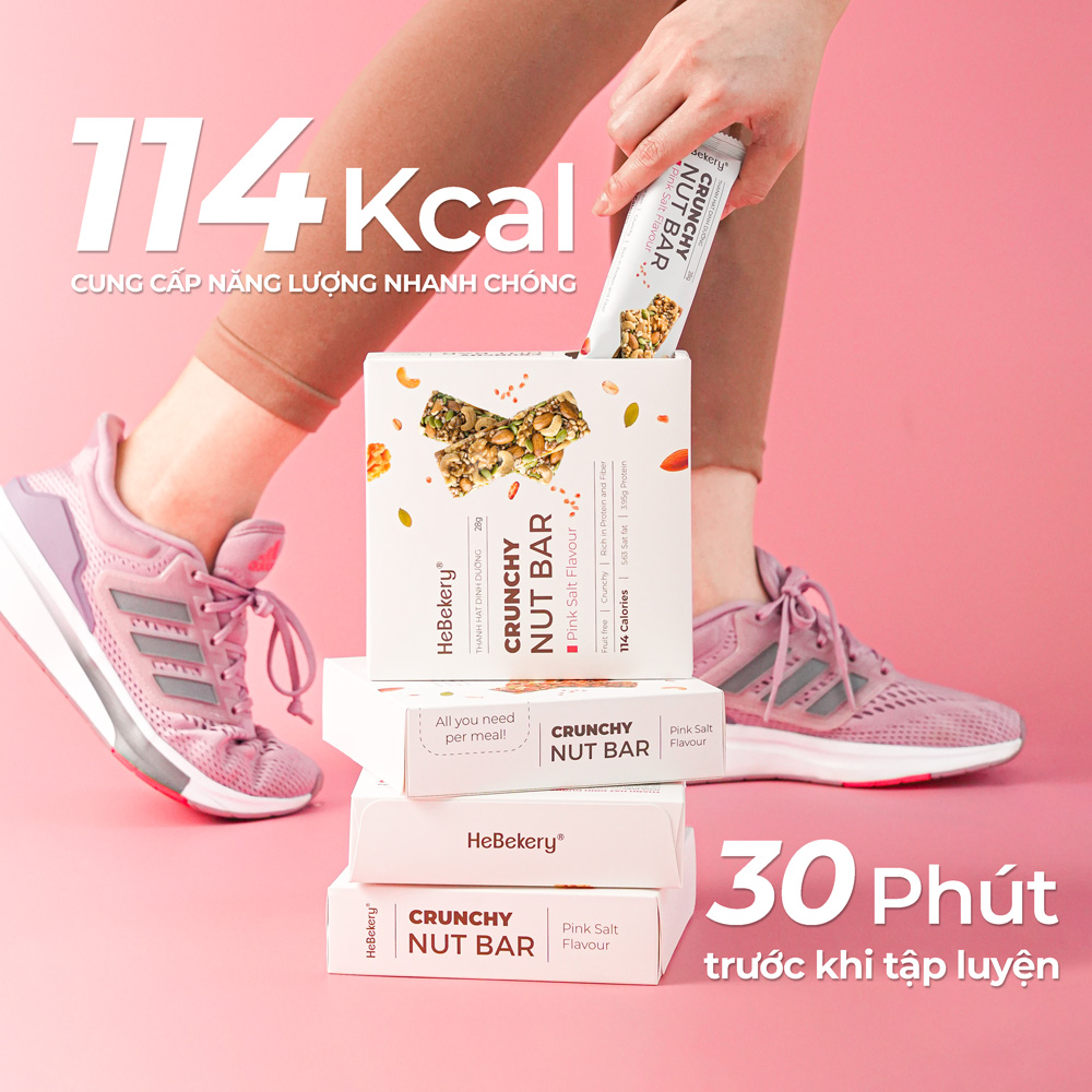 Thanh Hạt Muối Hồng Dinh Dưỡng 114Kcal - Crunchy Nut Nutrition Bar Hebekery - Hình ảnh 3