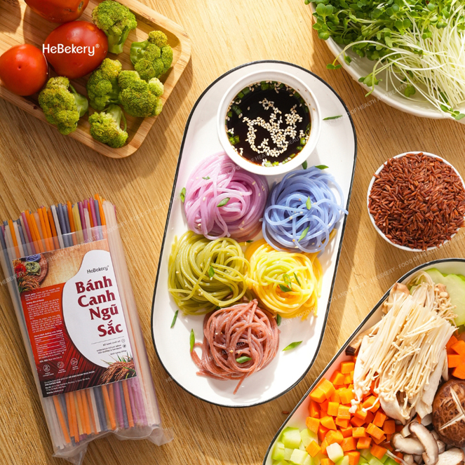 Mì Chũ Rau Củ Tự Nhiên 5 Vị - Mì Chũ Ngũ Sắc Ăn Kiêng Healthy HeBekery 1kg - Hình ảnh 5