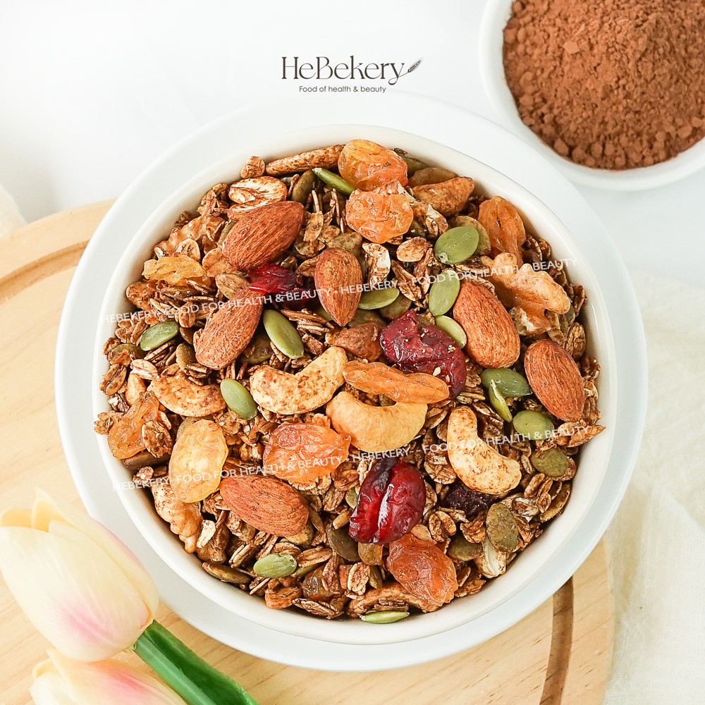 Granola Truly Healthy Vị Chocolate HEBEKERY by HEBE - Ngũ Cốc Dinh Dưỡng Lành Mạnh Tự Nhiên - Hình ảnh 3