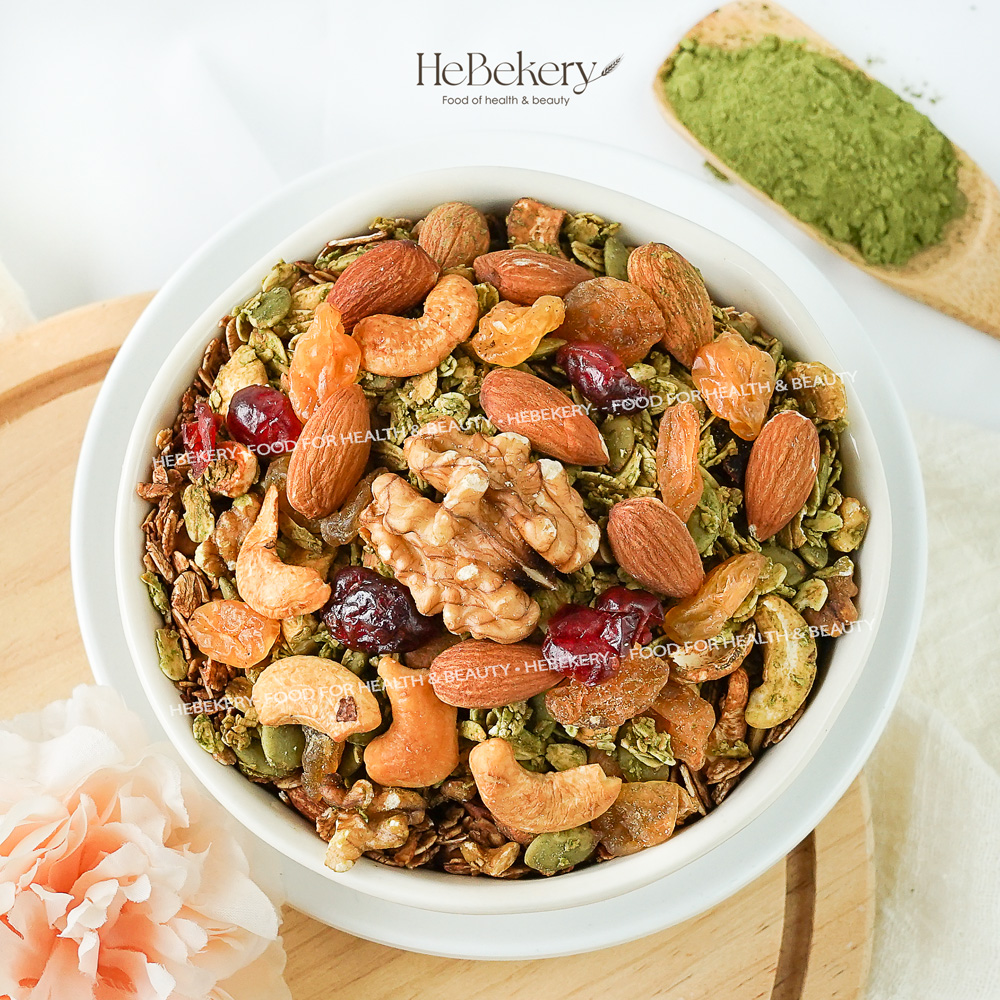 Granola Truly Healthy Vị Matcha HEBEKERY by HEBE - Ngũ Cốc Dinh Dưỡng Lành Mạnh Tự Nhiên - Hình ảnh 3