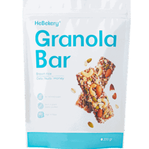 Thanh Ngũ Cốc Crunchy Granola Bar Không Đường Tinh Luyện Hebekery - 200g