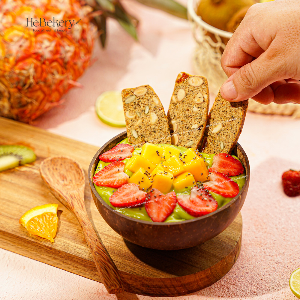 BISCOTTI Nguyên Cám Ăn Kiêng Vị Trái Cây Nhiệt Đới Hebekery - Hình ảnh 8