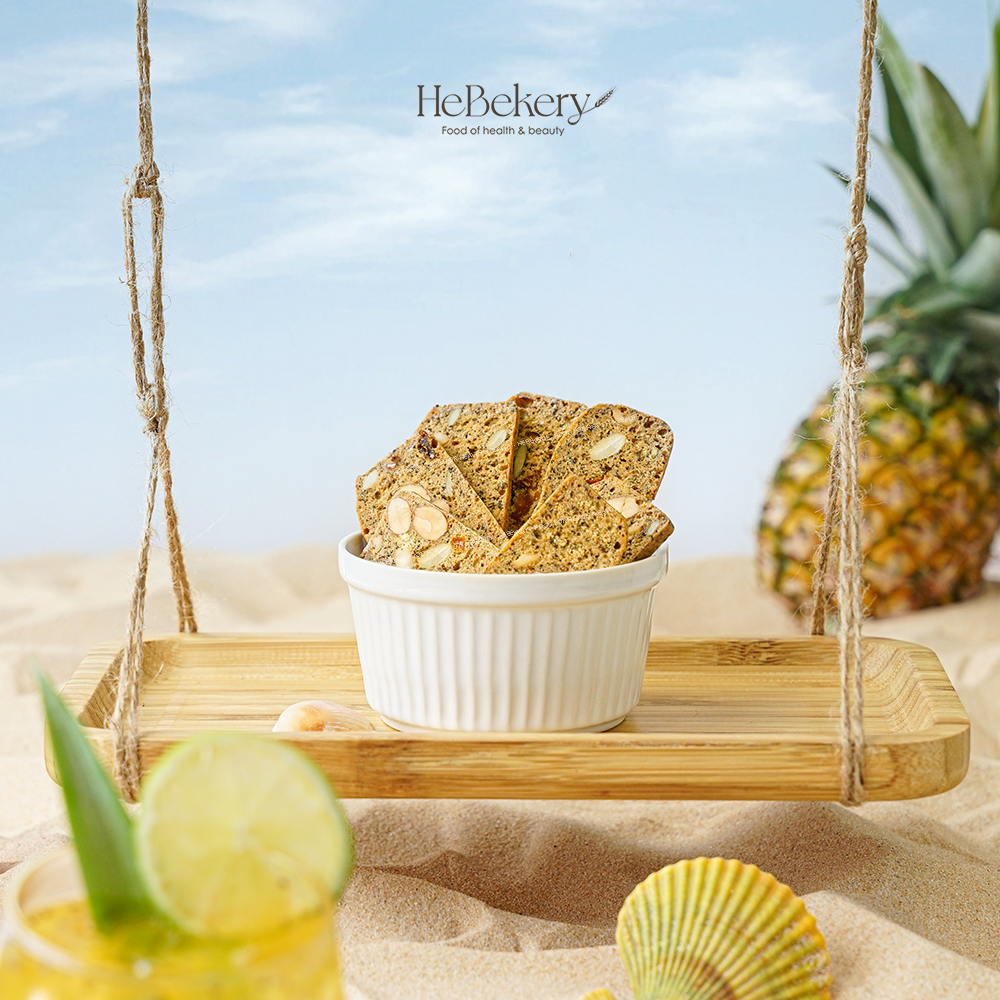BISCOTTI Nguyên Cám Ăn Kiêng Vị Trái Cây Nhiệt Đới Hebekery - Hình ảnh 10