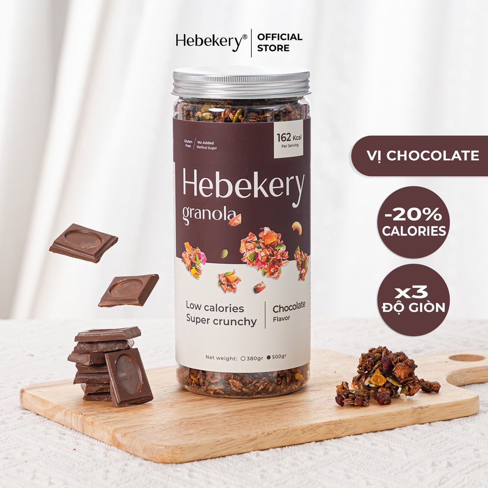 Granola Low Calories Siêu Giòn 5 Vị Hebekery - Ngũ Cốc Ăn Kiêng, Ăn Vặt Healthy Dinh Dưỡng Cho Mẹ Bầu - Hình ảnh 6