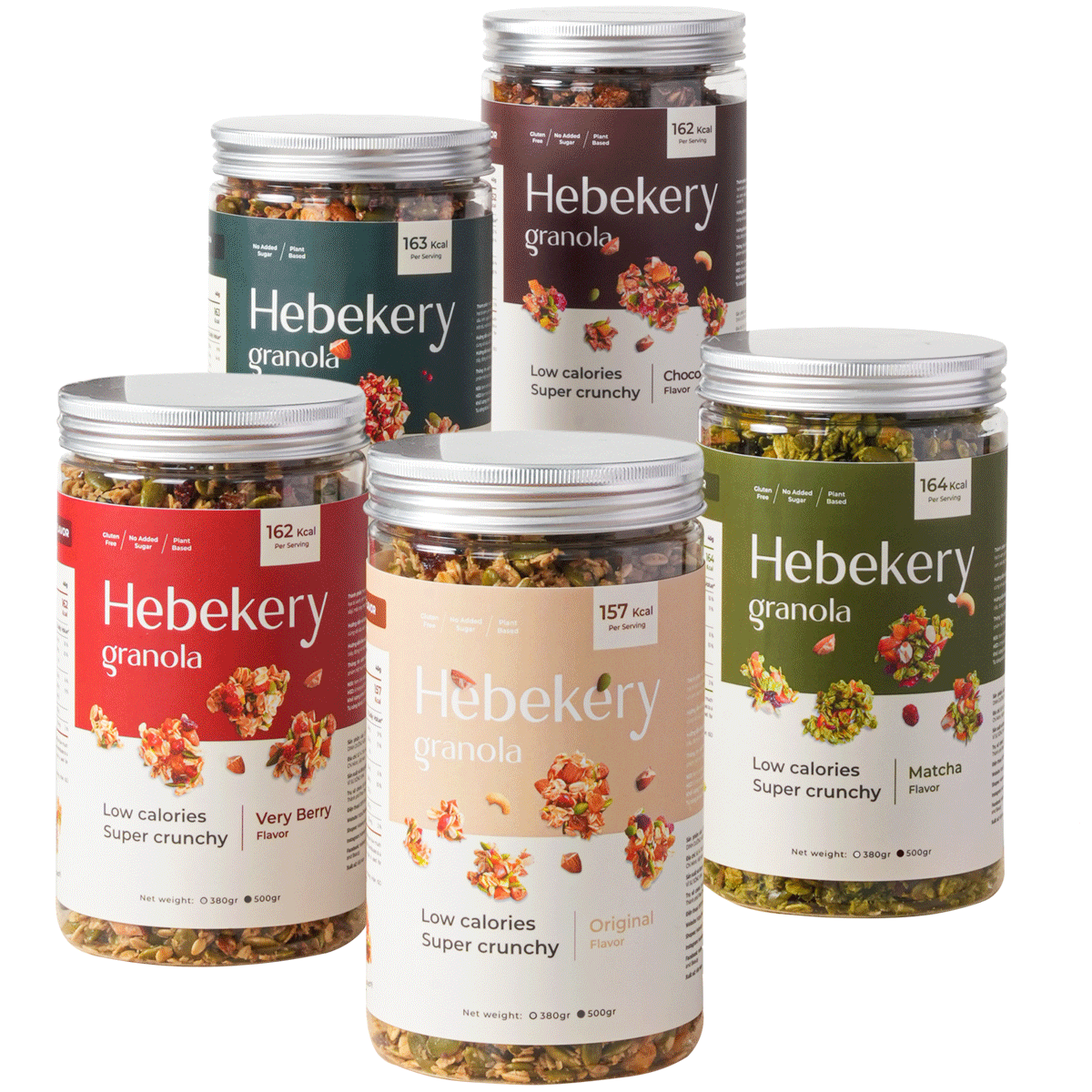 Granola Low Calories Siêu Giòn 5 Vị Hebekery - Ngũ Cốc Ăn Kiêng, Ăn Vặt Healthy Dinh Dưỡng Cho Mẹ Bầu - Hình ảnh 2