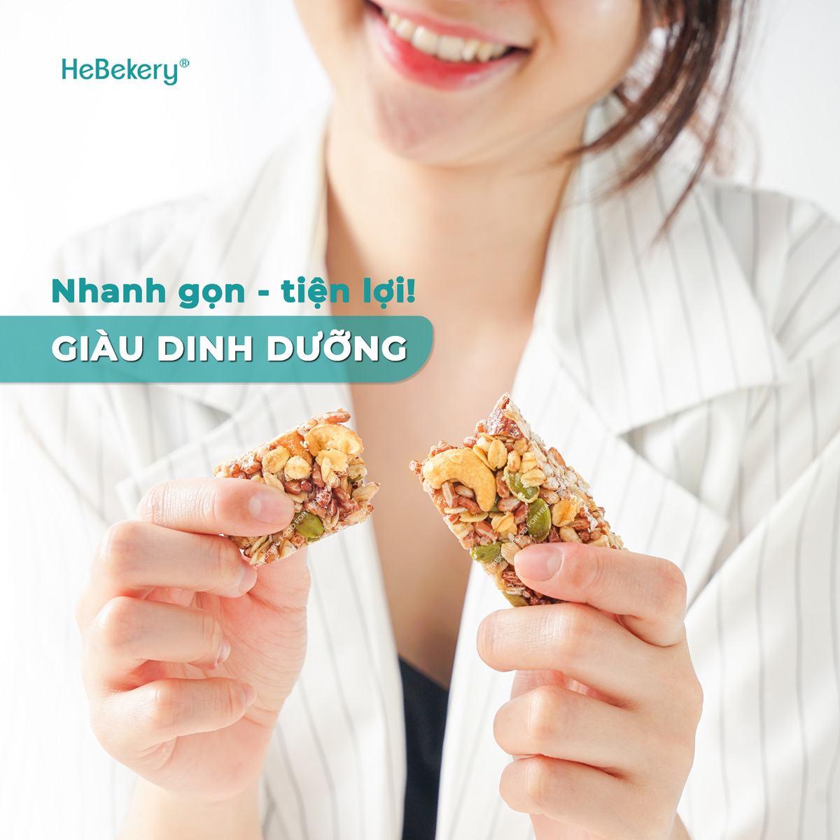 Thanh Ngũ Cốc Crunchy Granola Bar Không Đường Tinh Luyện Hebekery - 200g - Hình ảnh 5