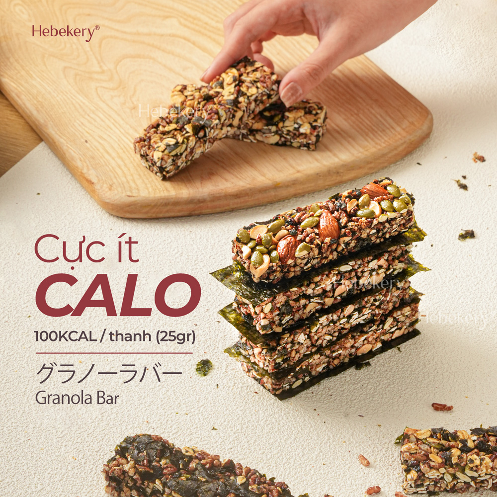 Thanh Hạt Granola Bar Rong Biển Nhật Bản Hebekery - Thanh Ngũ Cốc Siêu Hạt Dinh Dưỡng Rong Biển Ăn Vặt Healthy - Hình ảnh 6