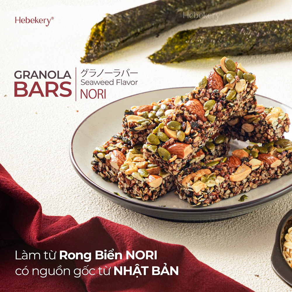 Thanh Hạt Granola Bar Rong Biển Nhật Bản Hebekery - Thanh Ngũ Cốc Siêu Hạt Dinh Dưỡng Rong Biển Ăn Vặt Healthy - Hình ảnh 8
