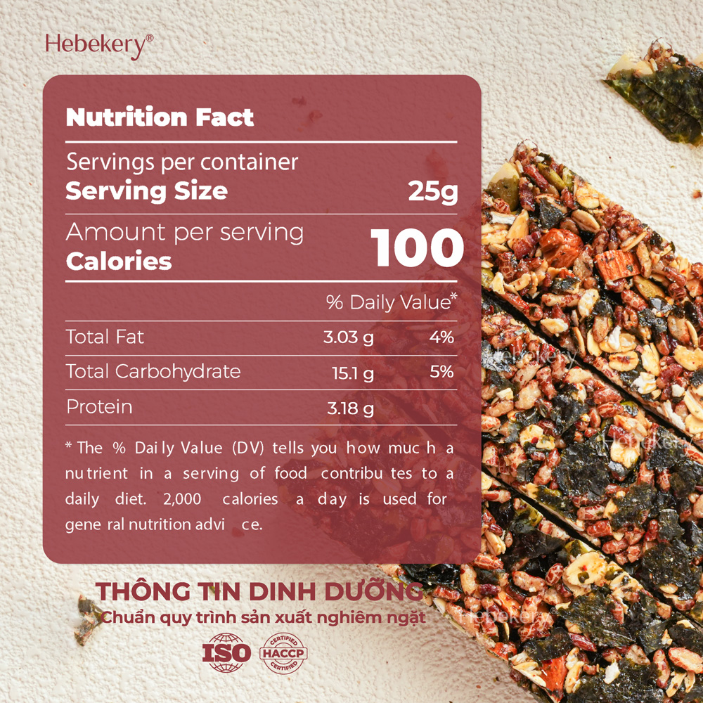 Thanh Hạt Granola Bar Rong Biển Nhật Bản Hebekery - Thanh Ngũ Cốc Siêu Hạt Dinh Dưỡng Rong Biển Ăn Vặt Healthy - Hình ảnh 11
