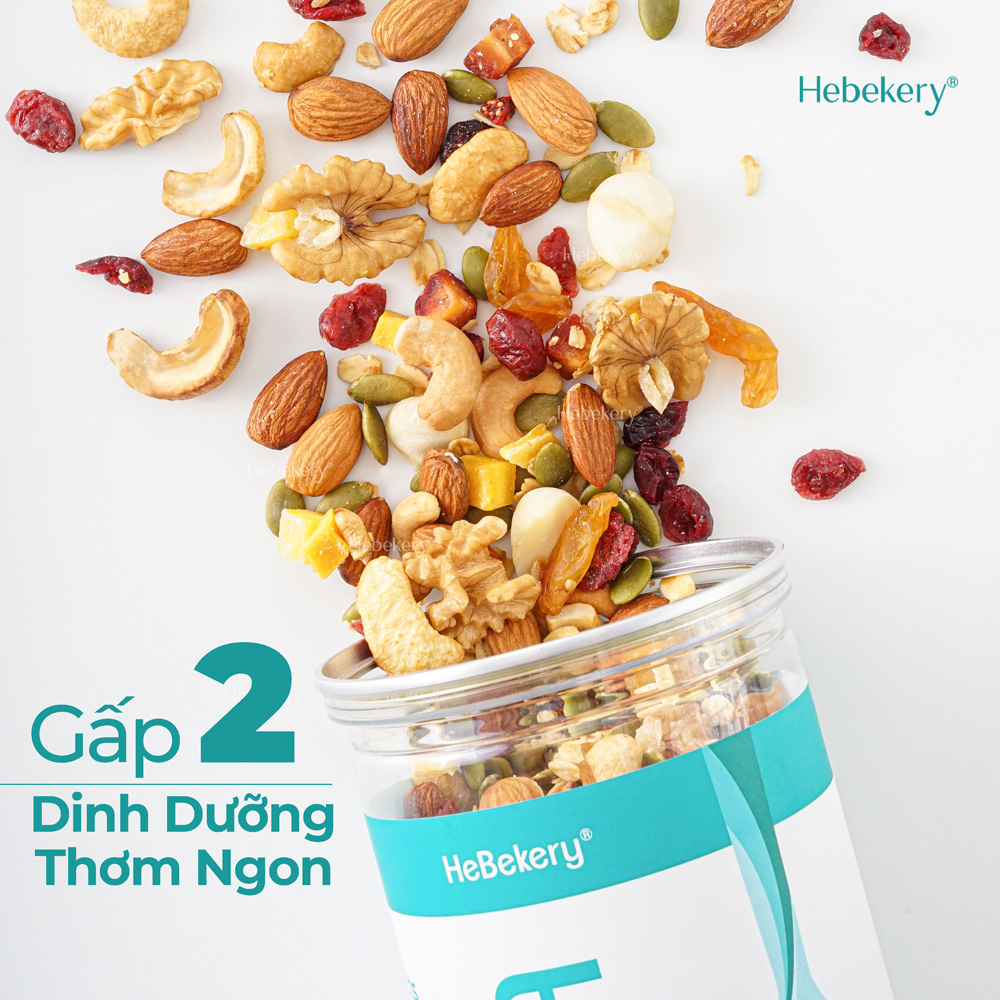 Granola Siêu Hạt 3 Vị Truyền Thống, Choco, Matcha - Ngũ Cốc Ăn Vặt Dinh Dưỡng Cao Cấp Ăn Kiêng Lành Mạnh by Hebekery - Hình ảnh 6