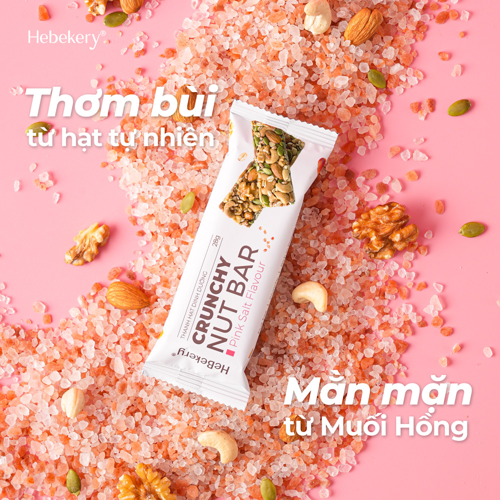 Thanh Hạt Muối Hồng Dinh Dưỡng 114Kcal - Crunchy Nut Nutrition Bar Hebekery - Hình ảnh 5