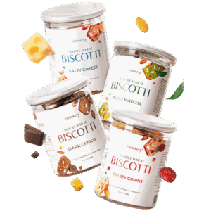 [Hũ 150gr] Biscotti Nguyên Cám Low Calories 4 Vị Hebekery - Bánh Ngũ Cốc Nướng Ăn Kiêng Lành Mạnh