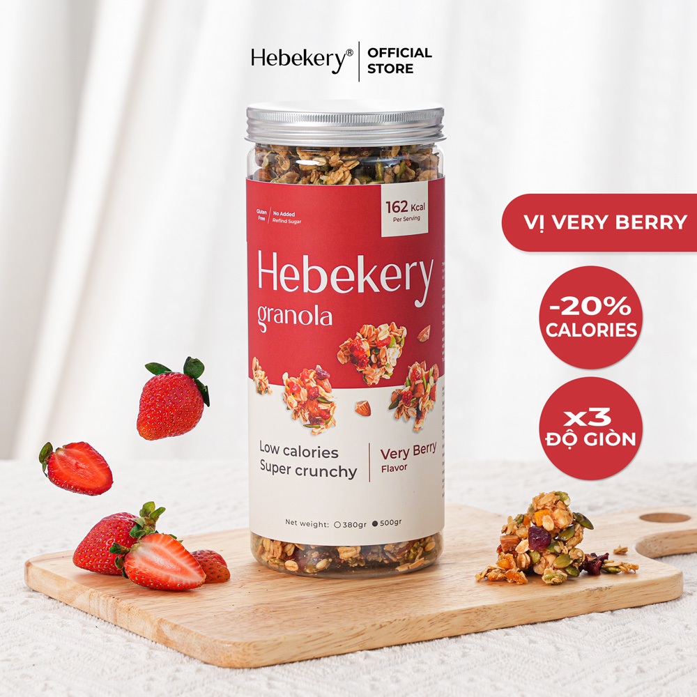 Granola Low Calories Siêu Giòn 5 Vị Hebekery - Ngũ Cốc Ăn Kiêng, Ăn Vặt Healthy Dinh Dưỡng Cho Mẹ Bầu - Hình ảnh 12